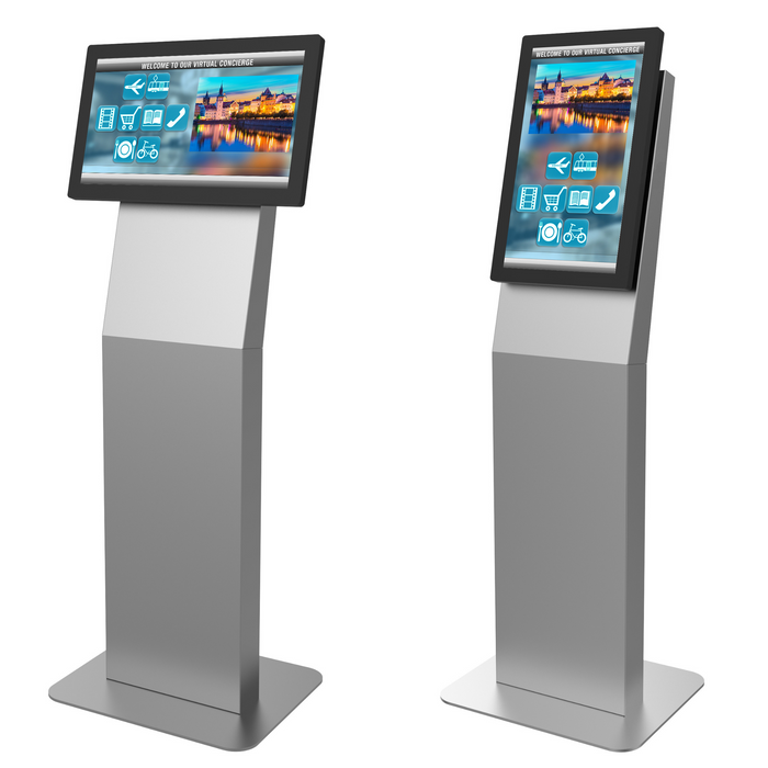 15", 22", and 32" Landscape and Portrait Kiosk Silver